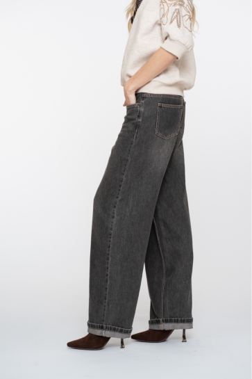Geisha JEANS MET WIJDE BROEKSPIJPEN 51509 10 000805 GREY DENIM