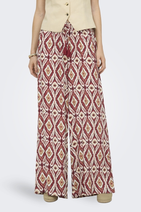 Only roze dames broek | Model vooraanzicht