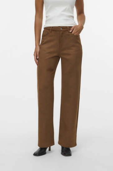 Vero Moda Broek VMTESSA HR WIDE FAUX SUEDE PANTS 10339344 Emperador