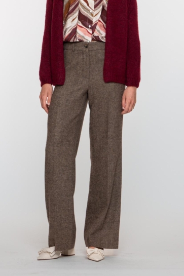 Geisha TWEED PANTALON MET TAPE 51800 10 Brown