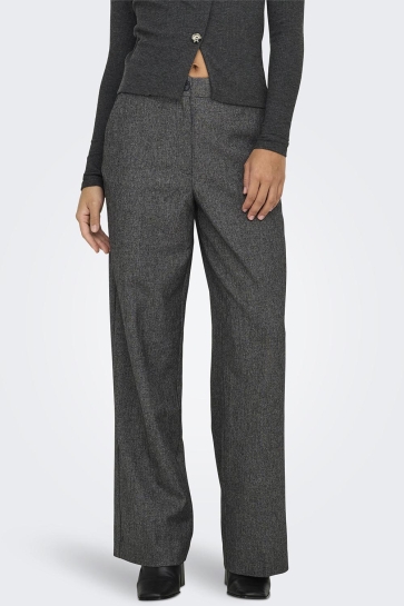 Jacqueline de Yong Broek JDYBLOOM SIRI HW STRAIGHT PANT TLR 15348978 BLACK/WHITE SALT