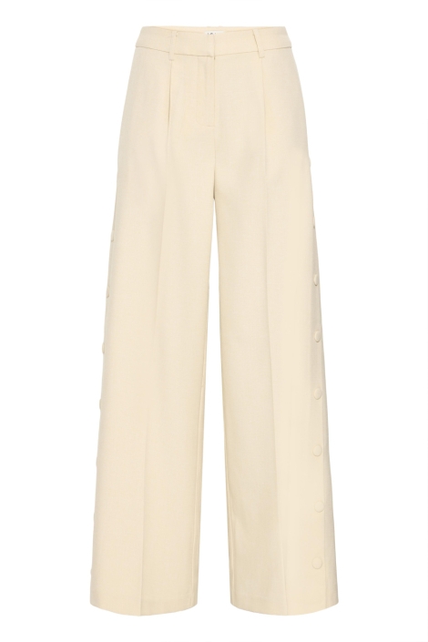 Ichi beige dames broek | Vooraanzicht