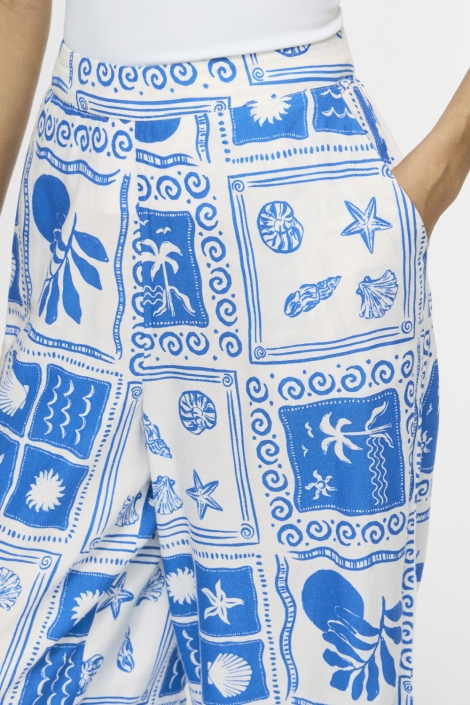 Vila blauwe dames broek | Close up