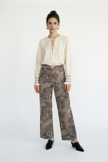 Vero Moda vmtessa hr wide stretch aop jeans n Beige