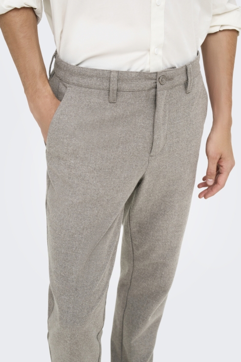 Only & Sons camel heren broek | Close up
