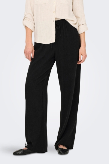 Only onlsiesta mw pull-up linen bl pnt n Zwart