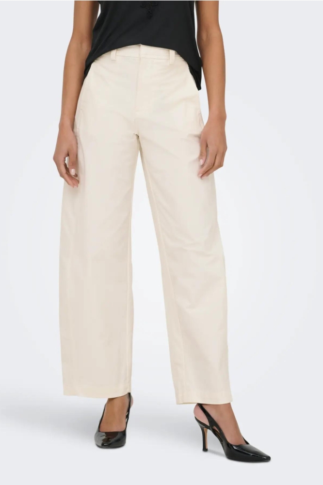 Only beige dames broek | Model vooraanzicht