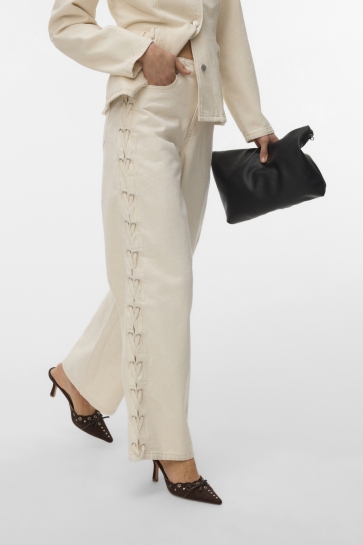 Vero Moda Jeans VMRAE HR WIDE STRING ECRU JEANS 10342981 ECRU