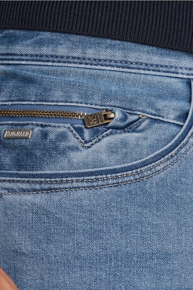 Vanguard blauwe heren jeans | Close up