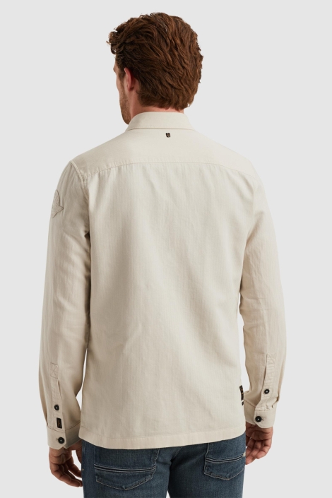 PME legend beige heren overhemd | Model achteraanzicht
