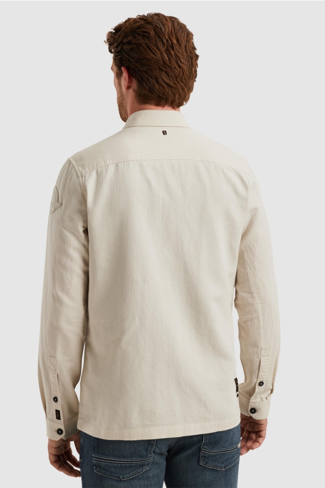 PME legend beige heren overhemd | Model achteraanzicht