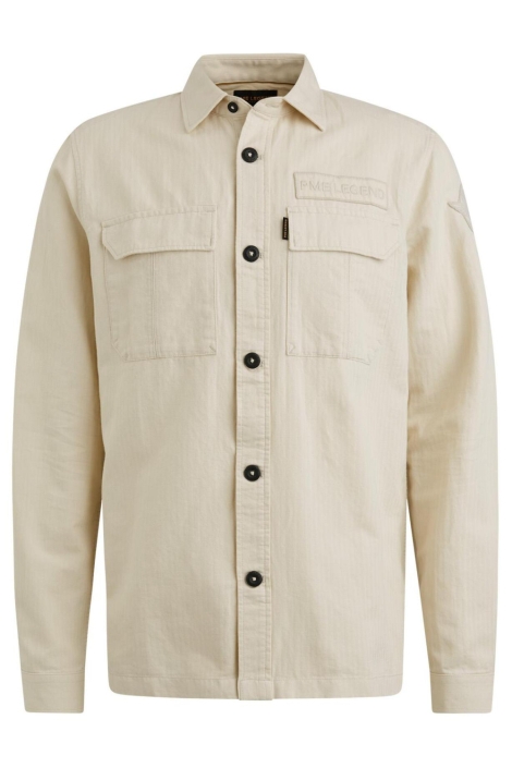PME legend beige heren overhemd | Vooraanzicht