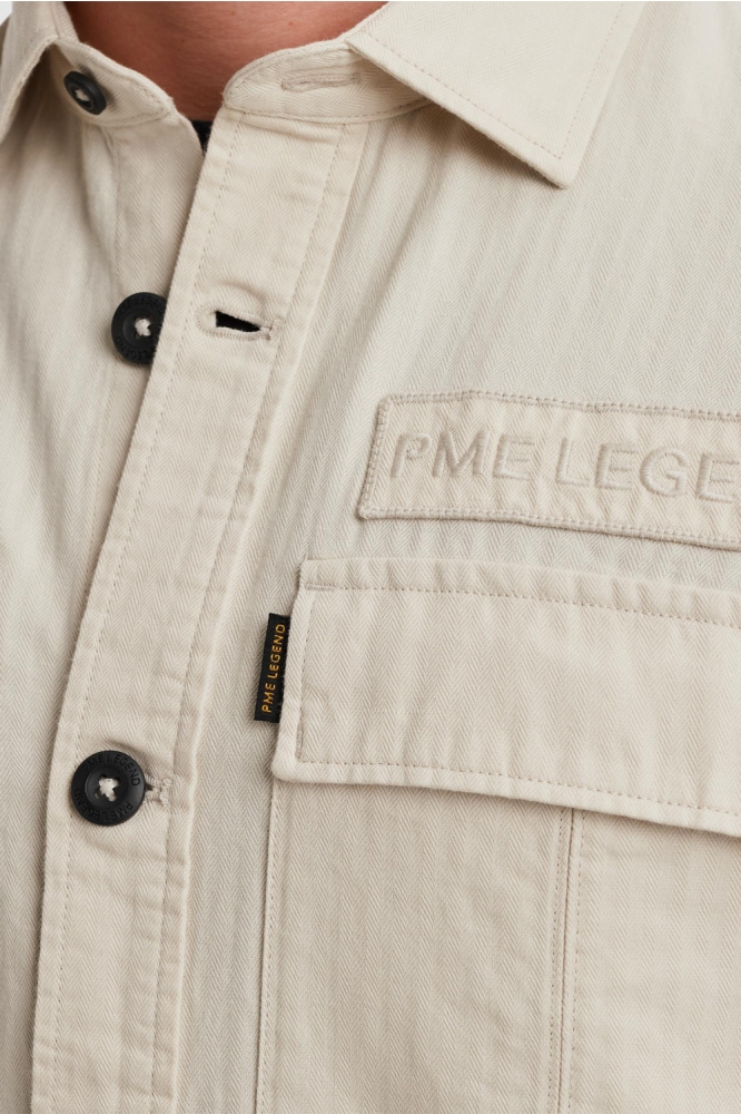 PME legend beige heren overhemd | Close up