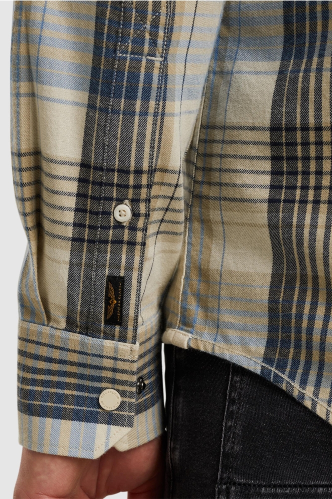 PME legend blauwe heren overhemd | Close up