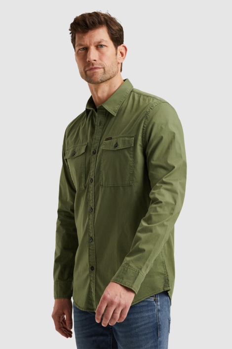 PME legend groene heren overhemd | Model zijaanzicht