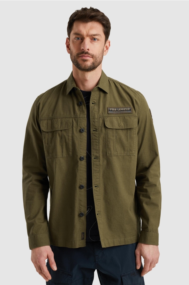 PME legend groene heren overhemd | Model vooraanzicht