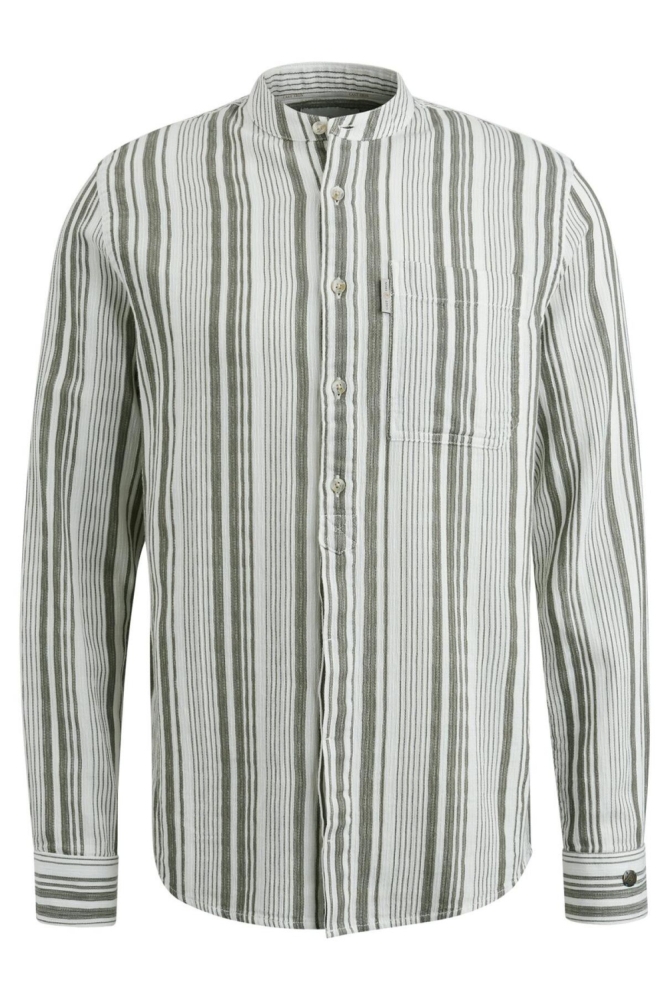 Cast Iron groene heren overhemd | Vooraanzicht