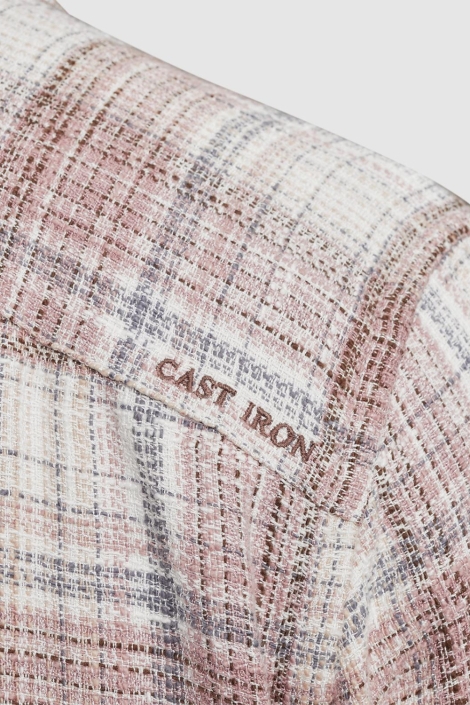 Cast Iron roze heren overhemd | Kleurstaal