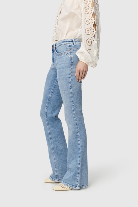 Mac blauwe dames jeans | Model zijaanzicht