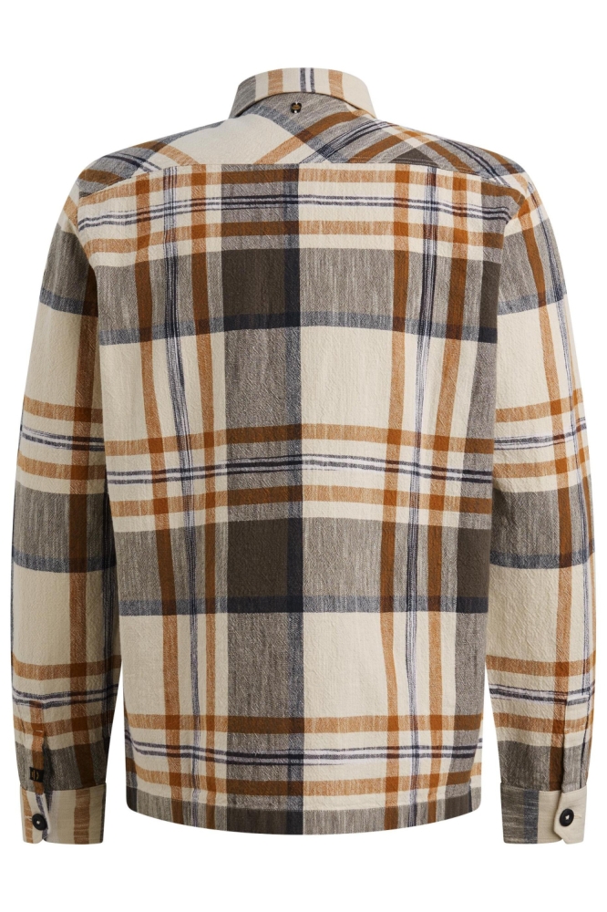 PME legend beige heren overhemd | Achteraanzicht