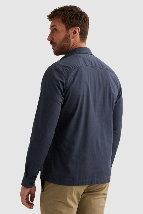 PME legend blauwe heren overhemd | Model achteraanzicht