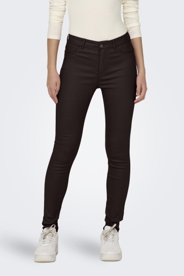 Jacqueline de Yong Broek JDYNEWTHUNDER COATED HIGH SKN PNT N 15211786 CHOCOLATE TORTE