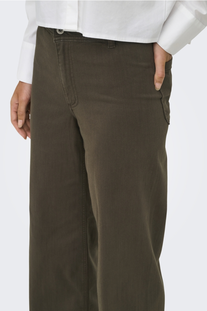 Jacqueline de Yong bruine dames broek | Close up