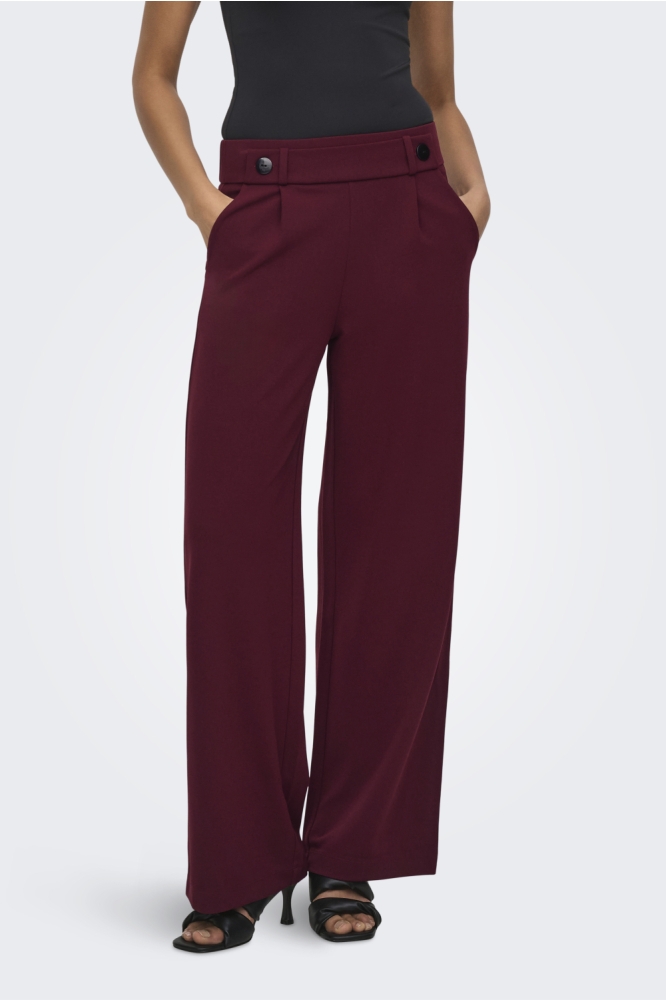 Jacqueline de Yong bordeaux dames broek | Model vooraanzicht