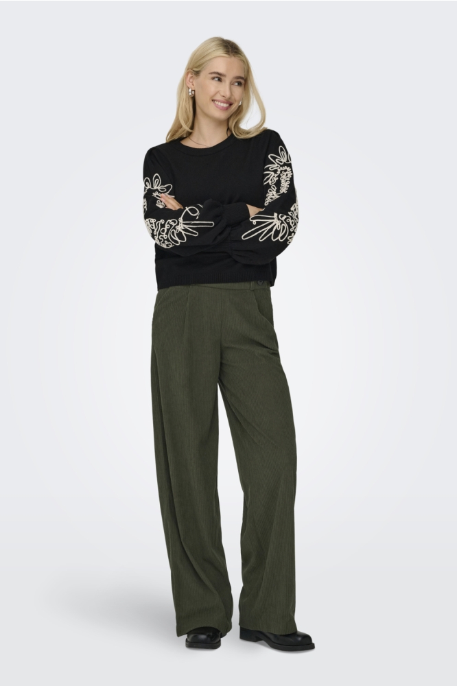 Jacqueline de Yong groene dames broek | Model vooraanzicht