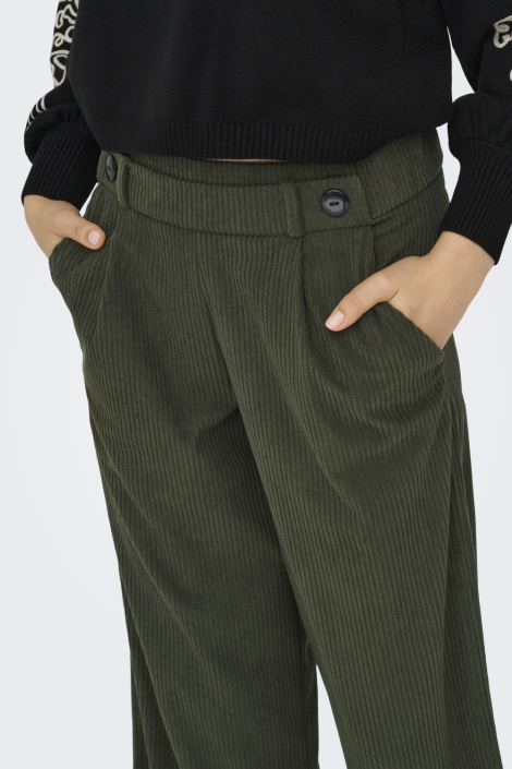 Jacqueline de Yong groene dames broek | Close up