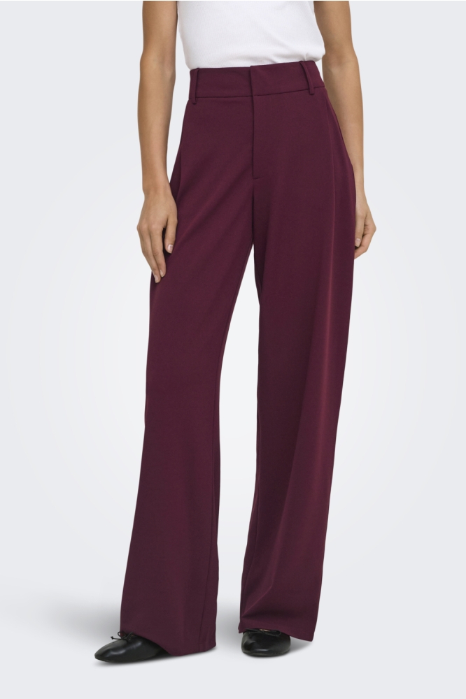 Jacqueline de Yong bordeaux dames broek | Model vooraanzicht