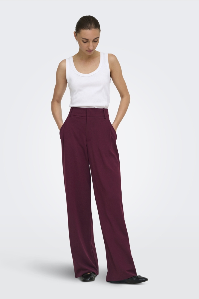 Jacqueline de Yong bordeaux dames broek | Model