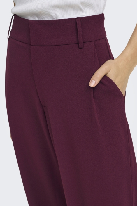 Jacqueline de Yong bordeaux dames broek | Close up