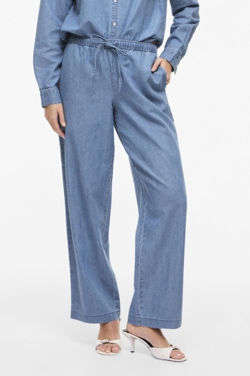 Vila Broek VICONGA RW STRING DENIM PANTS 14112169 LIGHT BLUE DENIM