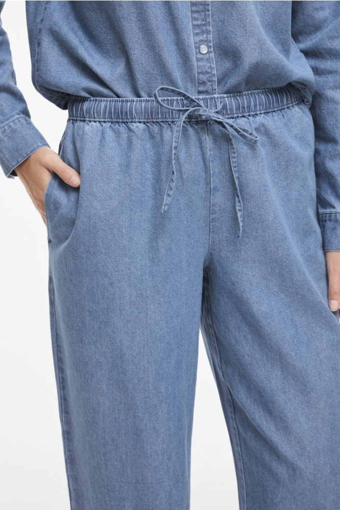 Vila blauwe dames broek | Close up