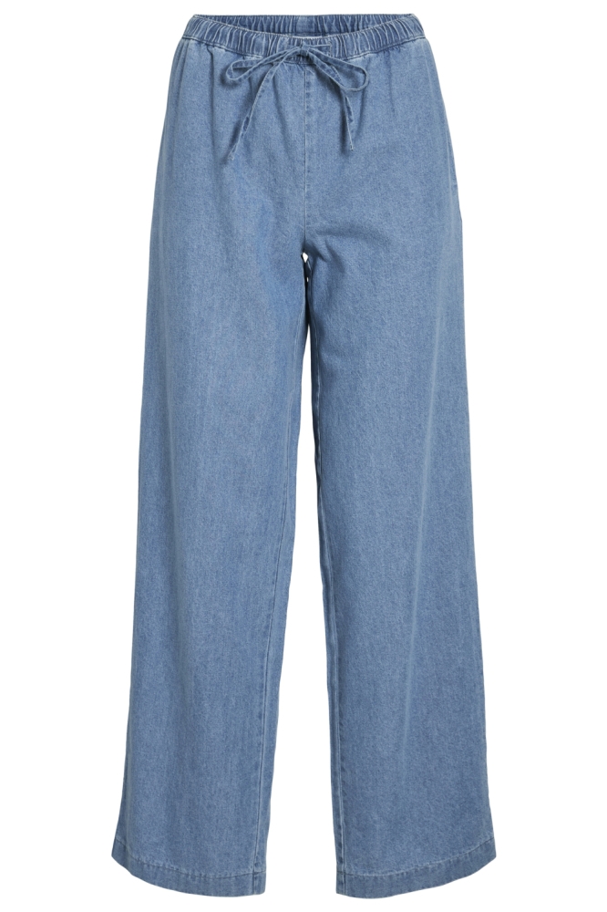 Vila blauwe dames broek | Vooraanzicht