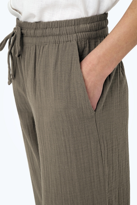 Jacqueline de Yong bruine dames broek | Close up