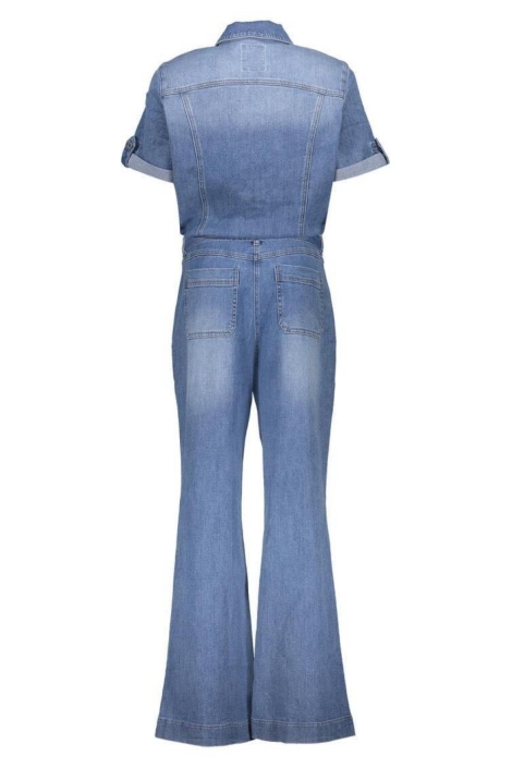 Geisha blauwe dames jumpsuit | Achteraanzicht