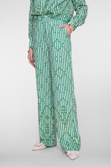 Geisha BROEK MET ELASTISCHE BOORD 61218 20 000718 ECRU/GREEN