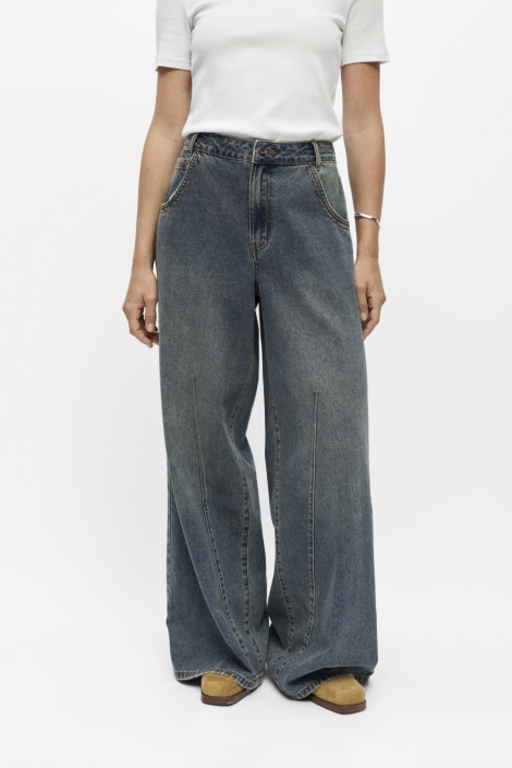 Object blauwe dames jeans | Model vooraanzicht