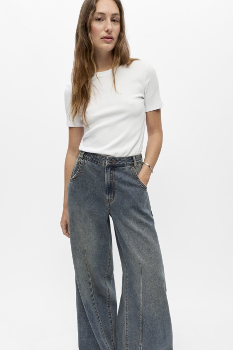 Object blauwe dames jeans | Model