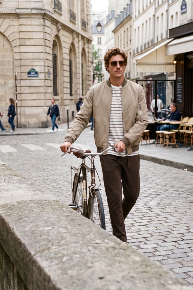 Jack & Jones bruine heren broek | Sfeerbeeld, In situatie