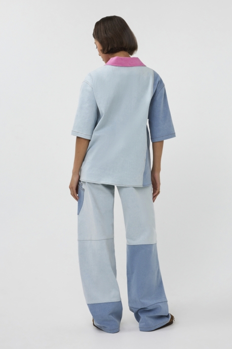 Studio Amaya blauwe dames jeans | Model vooraanzicht