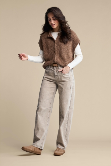 Red Button Jeans KORINE BELT WASHED TWILL COLORS SRB5156 TRUFFLE