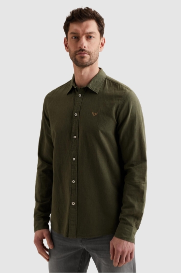 PME legend long sleeve shirt ctn linen garmen Groen