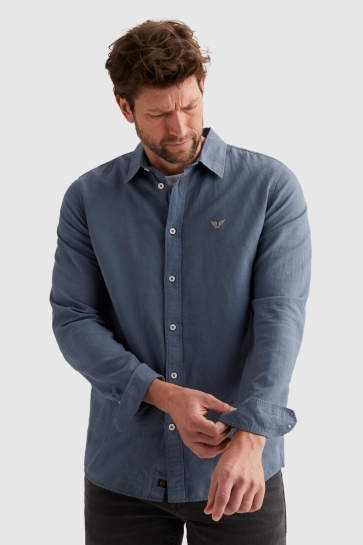 PME legend long sleeve shirt ctn linen garmen Blauw