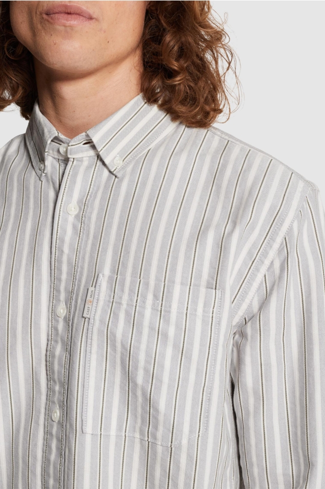 Cast Iron blauwe heren overhemd | Close up