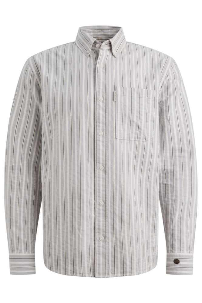 Cast Iron blauwe heren overhemd | Vooraanzicht