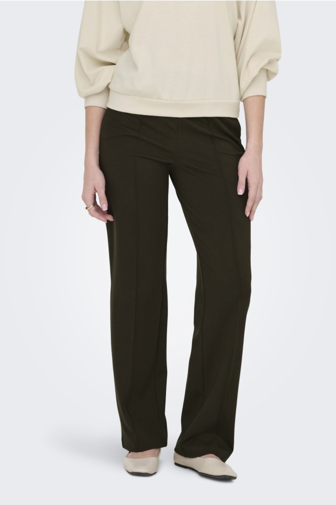 Only bruine dames broek | Model vooraanzicht