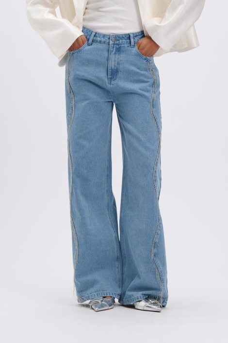 Refined Department blauwe dames jeans | Model vooraanzicht